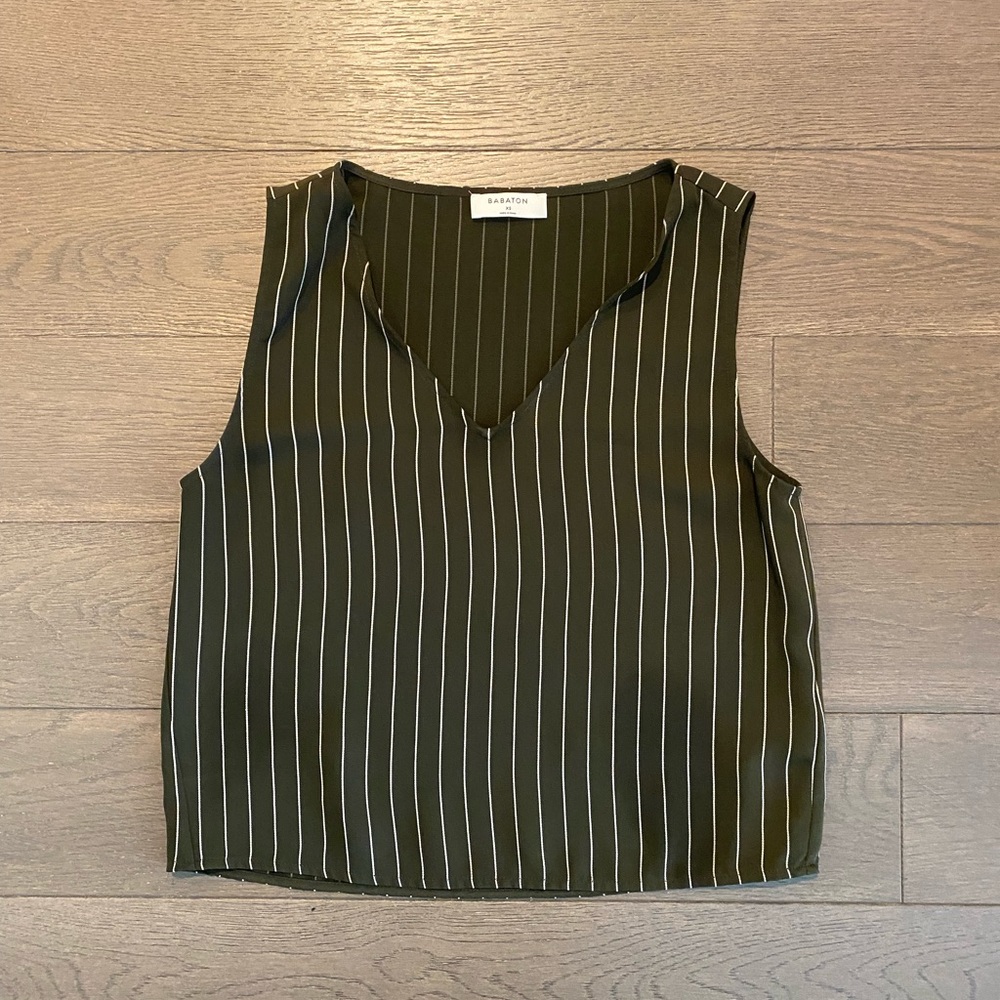 Aritzia Babaton Murphy Pinstripe Blouse (size XS)